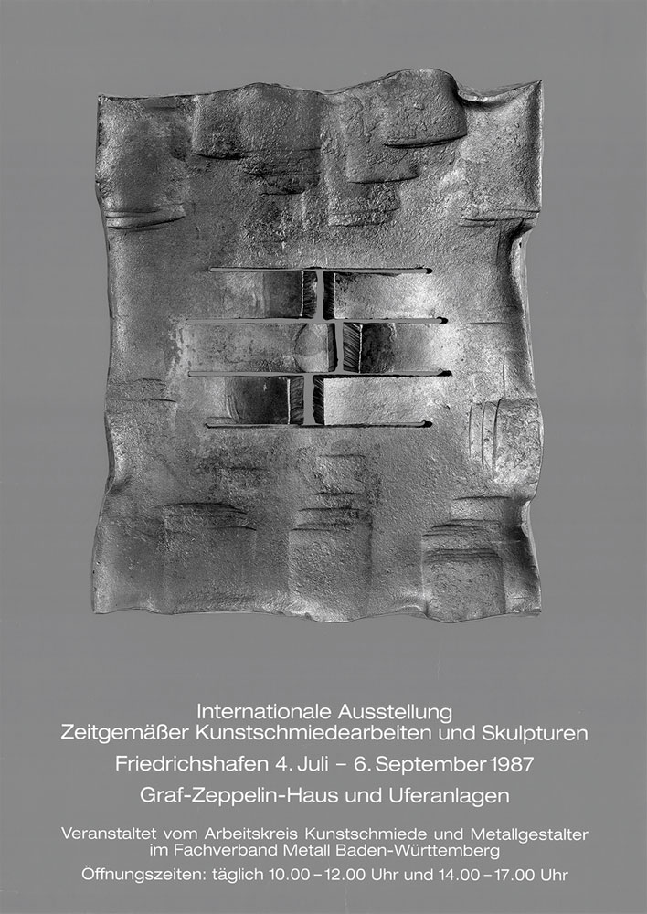 1987 | Internationale Ausstellung zeitgemäßer Kunstschmiedearbeiten und Skulpturen | Graf-Zeppelin-Haus und Uferanlagen, Friedrichshafen | Archiv Christian Roehl, Potsdam
